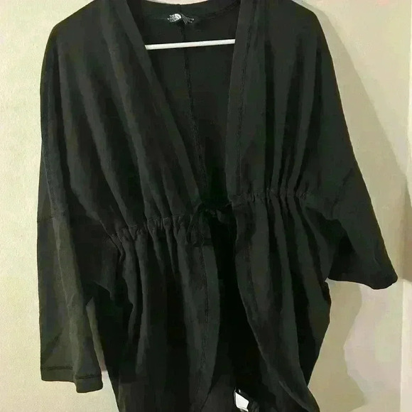 The north face cardigan black with tie size medium women’s - Picture 1 of 4